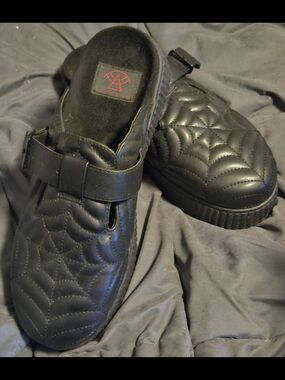 Quilted Black Slip-On Loafers with Adjustable Strap